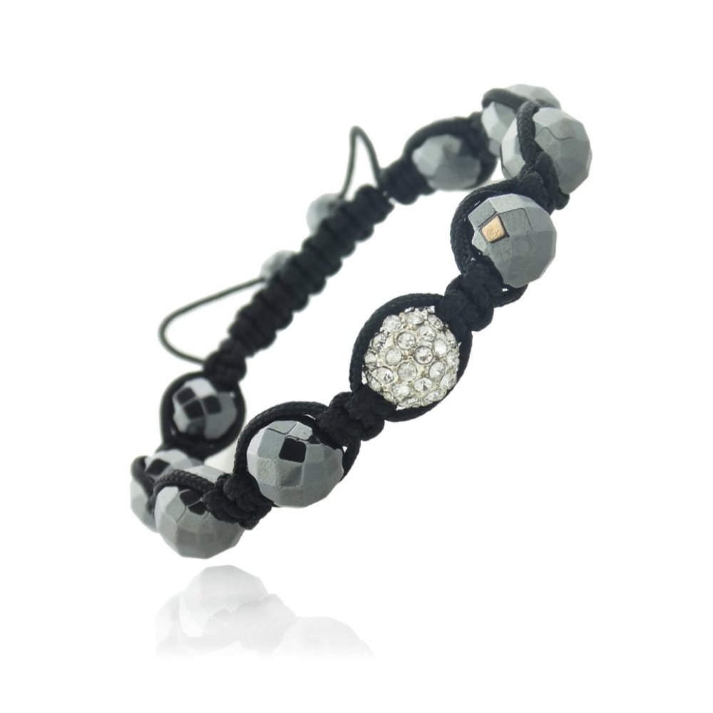New Crystal Fireball & Hematite Shamballa Bracelet